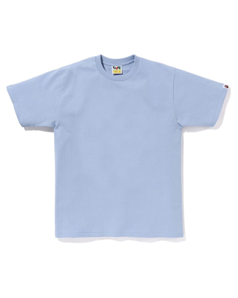 Camiseta Bape Basic Hombre Azules Claro | 469-SFZNRP