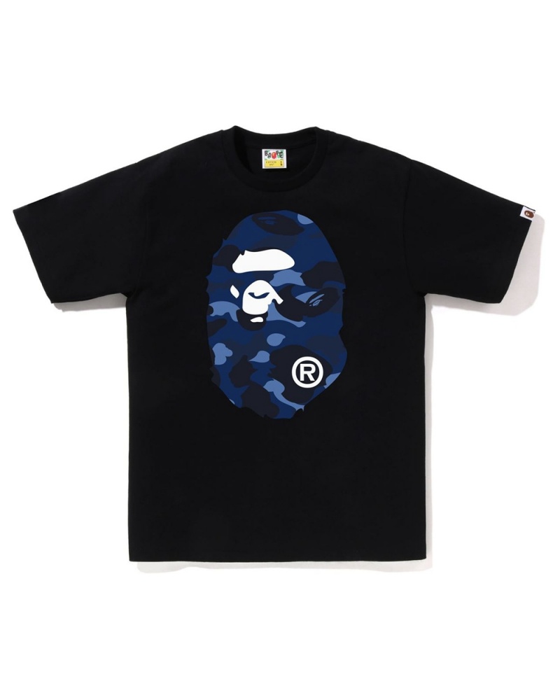 Camiseta Bape Big Ape Head Hombre Negros | 924-AIKBXZ