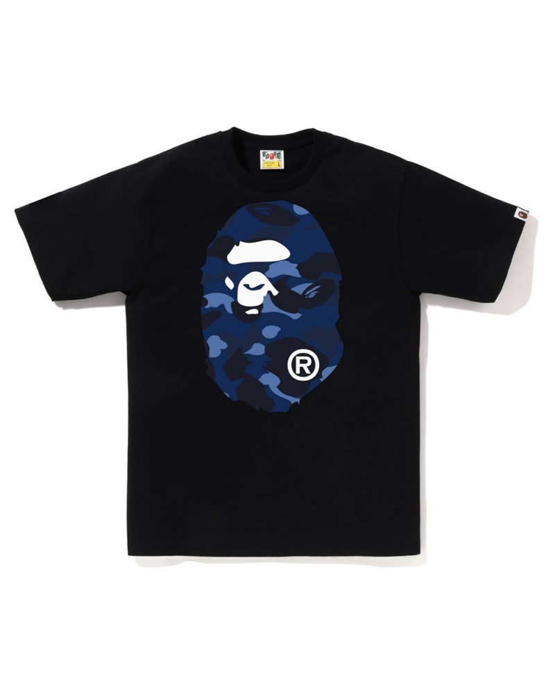 Camiseta Bape Big Ape Head Hombre Negros | 710-YICZJQ