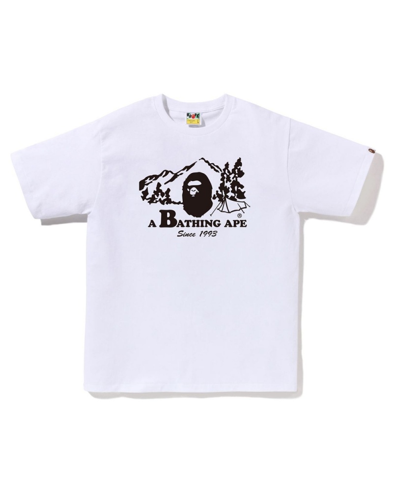 Camiseta Bape Camp Hombre Blancos | 379-AVJGZS