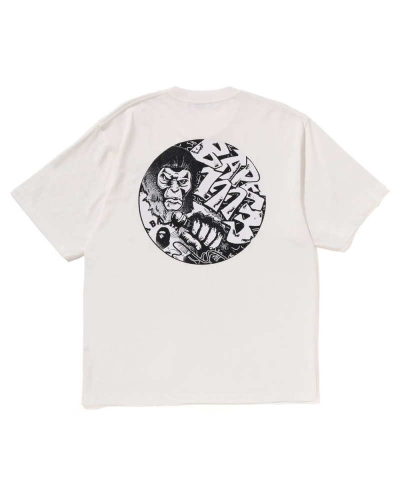 Camiseta Bape Comics Estampados Hombre Creme | 039-IPYXOC