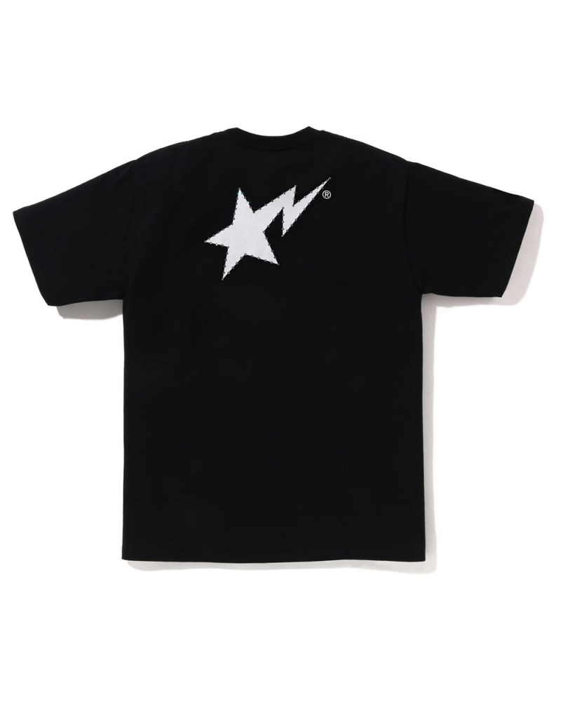 Camiseta Bape Crystal Stone STA Logo Hombre Negros | 835-YGFTOK