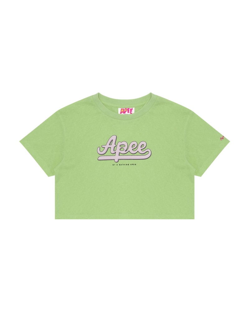 Camiseta Bape Estampados cropped Mujer Verdes | 316-DPYZGL