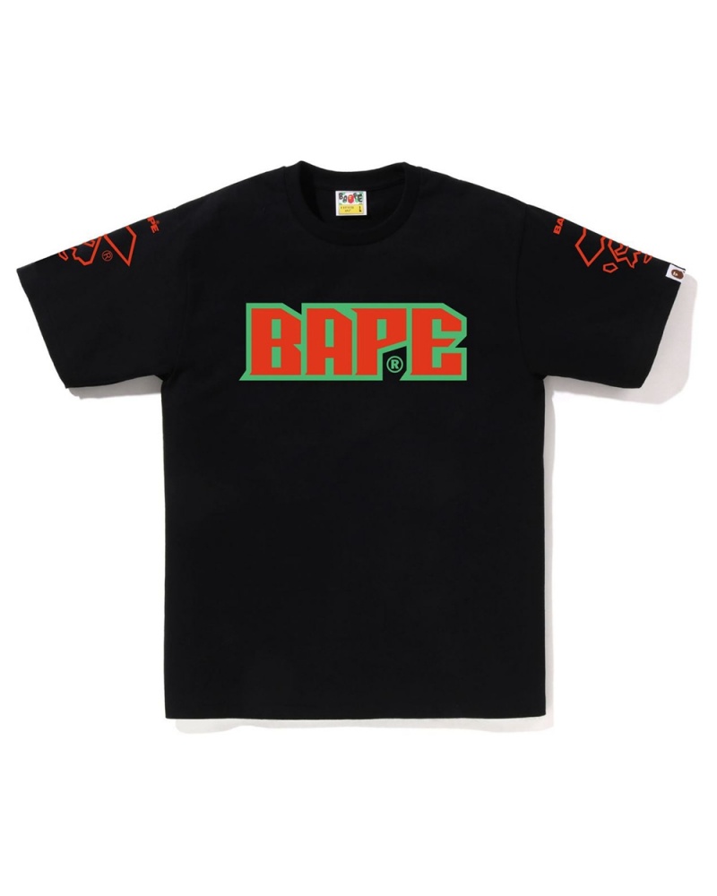 Camiseta Bape Football Hombre Negros | 793-UEATLG