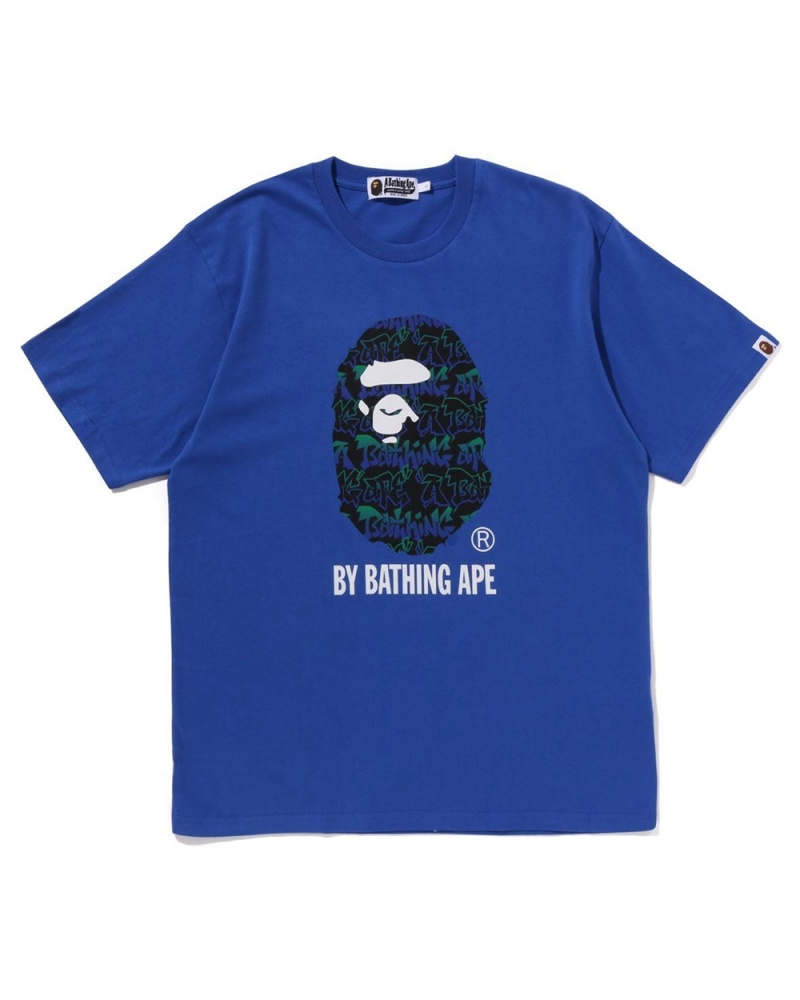 Camiseta Bape Graffiti Pattern By Bathing Ape Hombre Azules | 379-EKSLUY