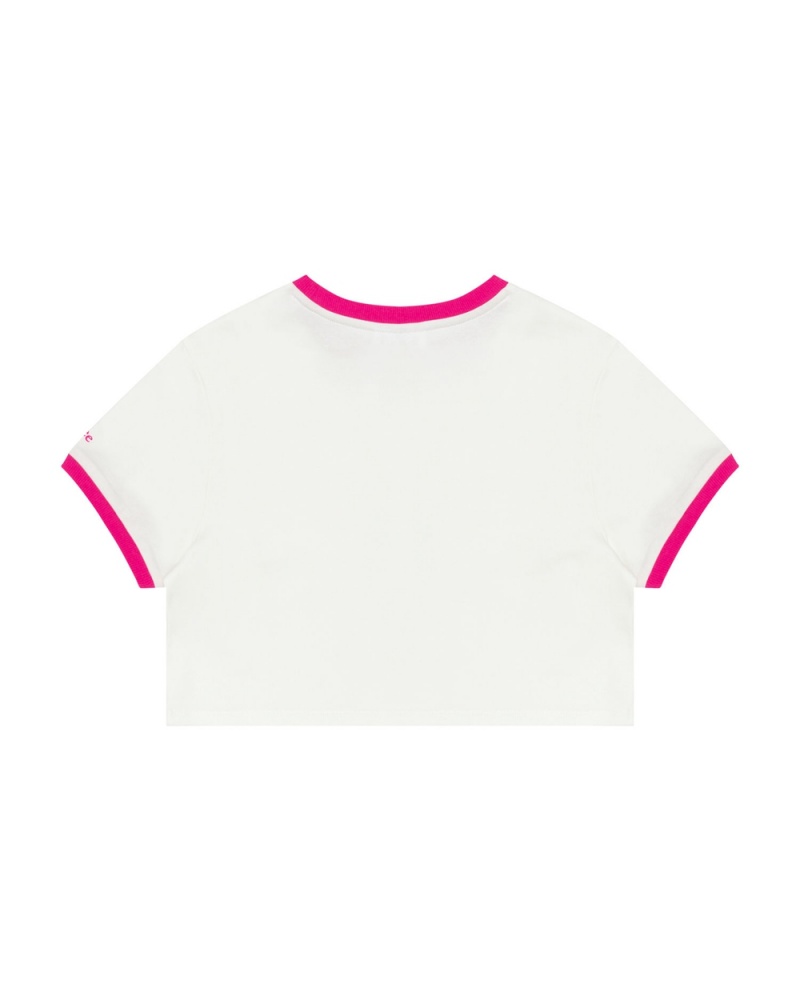 Camiseta Bape Heart cropped Mujer Blancos | 509-XTAMDV