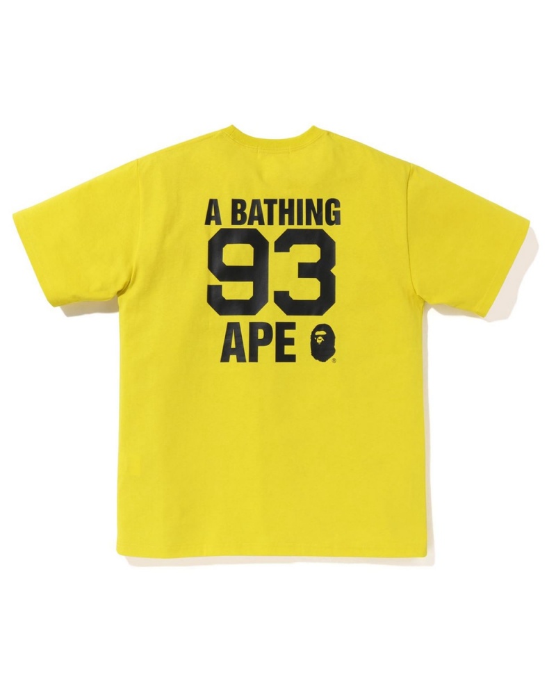 Camiseta Bape Logo Hombre Amarillos | 239-NEBZOP