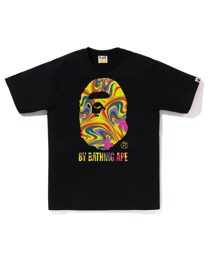 Camiseta Bape Marbling By Bathing Ape Hombre Negros | 520-EJBYHP