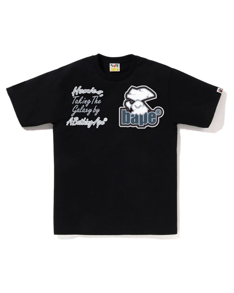 Camiseta Bape Multi Motif Hombre Negros | 521-IWGKNF