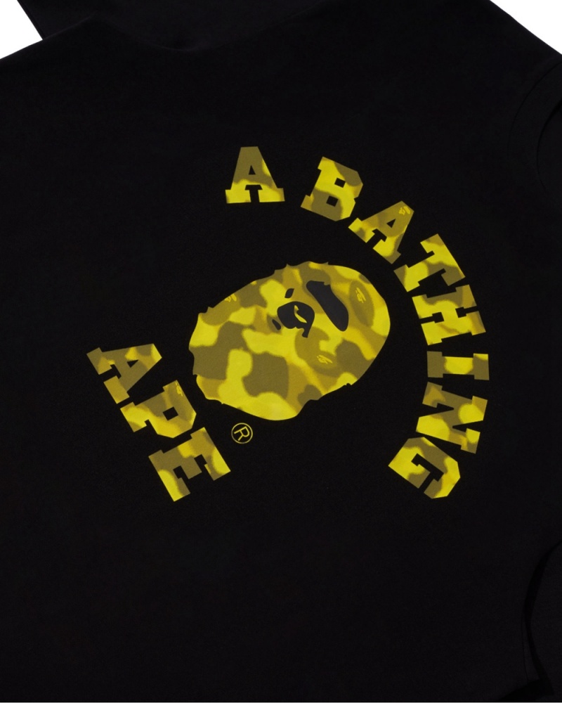 Camiseta Bape Radiation College Hombre Negros | 140-TMQLHO