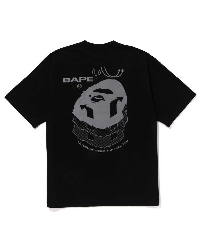 Camiseta Bape Reflective Print Hombre Negros | 065-OFLAEY