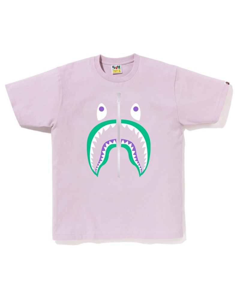 Camiseta Bape Shark Hombre Morados | 978-EBYGXH