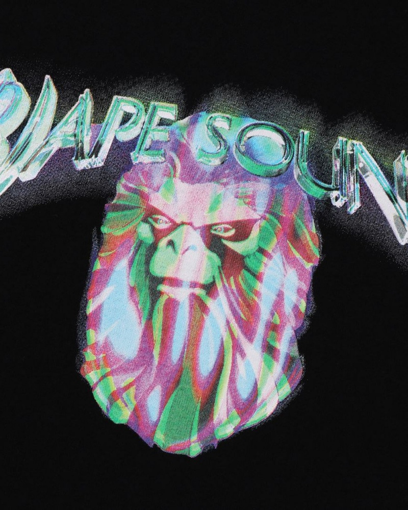 Camiseta Bape Sounds Hombre Negros | 982-UTFSVN