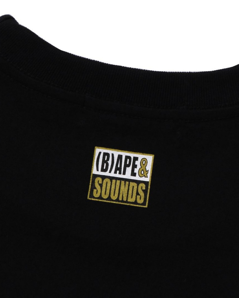 Camiseta Bape Sounds Hombre Negros | 982-UTFSVN