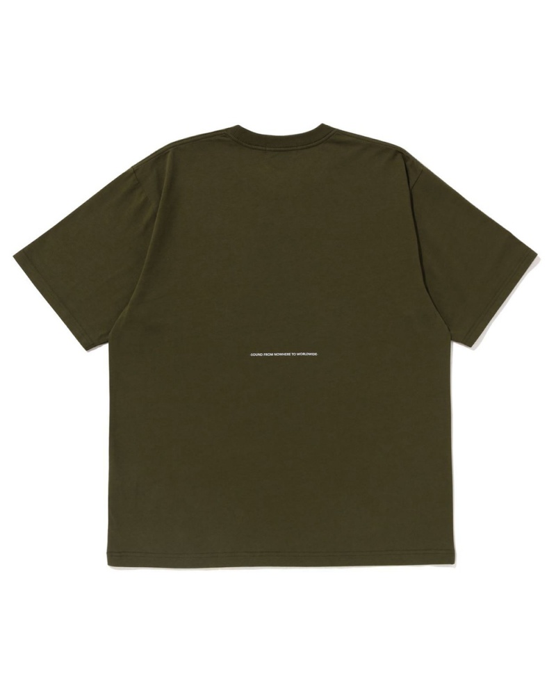 Camiseta Bape Sounds Logo Hombre Verdes | 568-TFYJPA