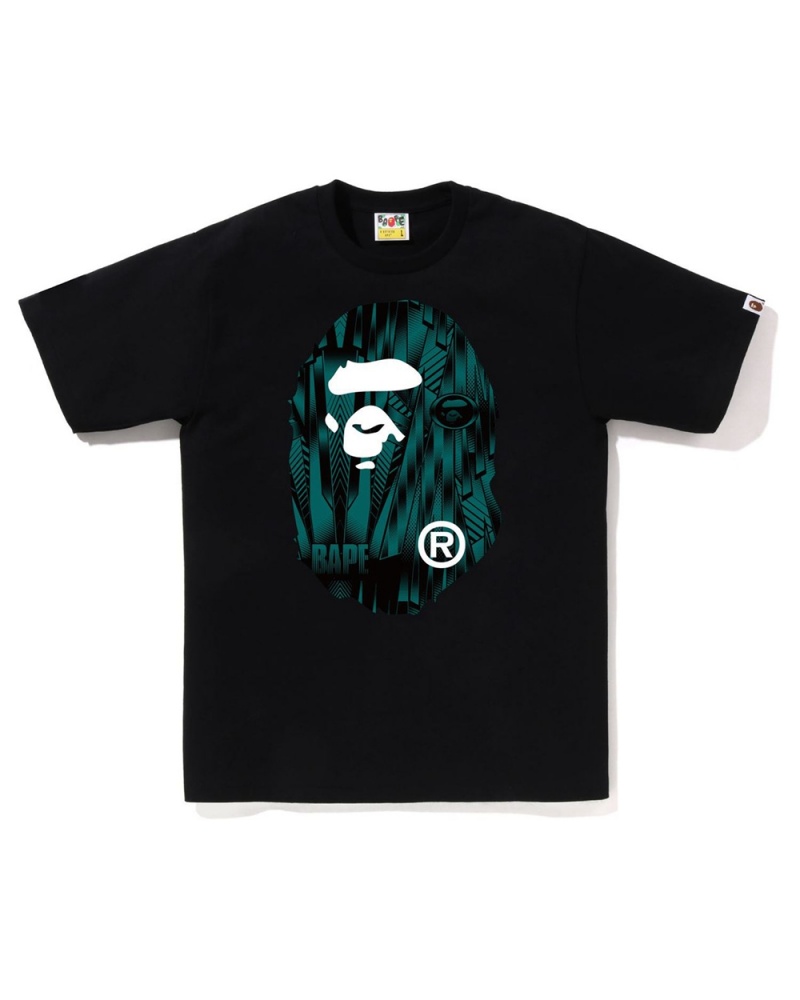 Camiseta Bape Speed Racer Big Ape Head Hombre Negros | 514-IGREPN