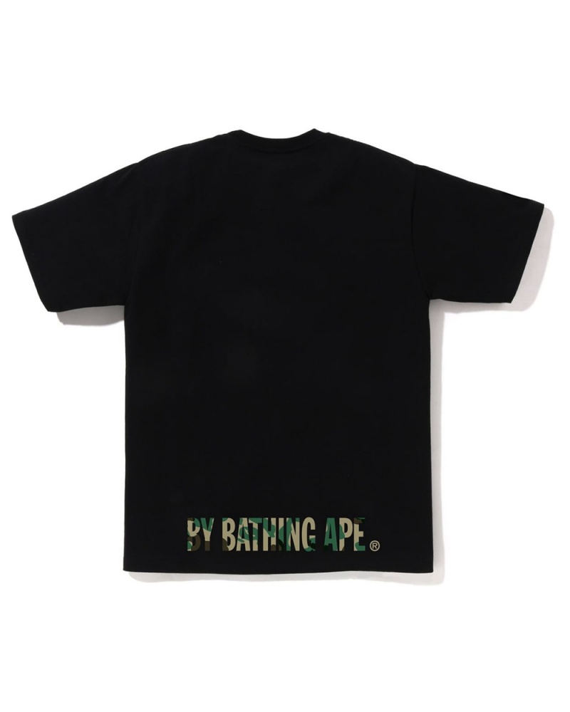 Camiseta Bape Woodland Ape Face Hombre Negros | 068-IGQPOA