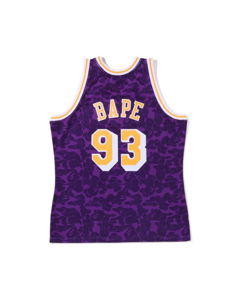 Camiseta Bape X M&N Los Angeles Lakers Jersey Tank Hombre Morados | 078-WDVTIA