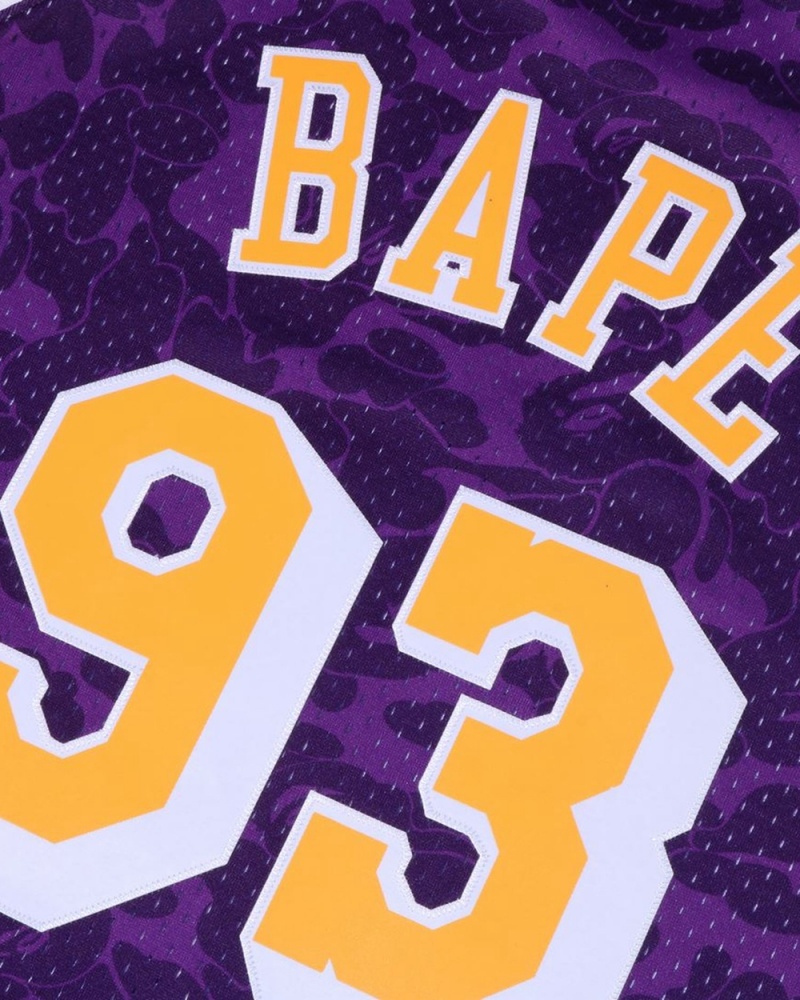 Camiseta Bape X M&N Los Angeles Lakers Jersey Tank Hombre Morados | 078-WDVTIA