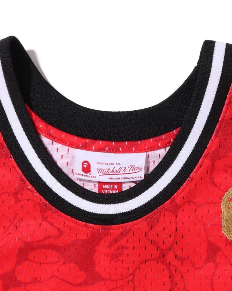 Camiseta Bape X M&N Miami Heat Jersey Tank Hombre Rojos Claro | 345-SVFUQX