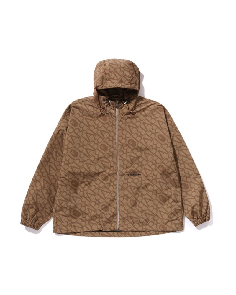 Chamarras Bape Deporte Monogram Ligeros Hoodie Hombre Beige | 724-TDBMRH