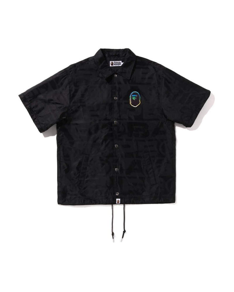 Chamarras Bape Lux Deporte Pattern Jacquard Detachable Coach Hombre Negros | 047-VFUYDW