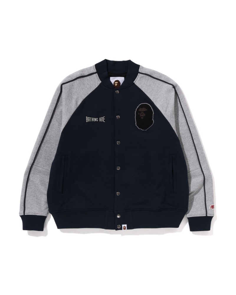 Chamarras Bape Sweat Varsity Hombre Azul Marino Azules | 184-GENWQR