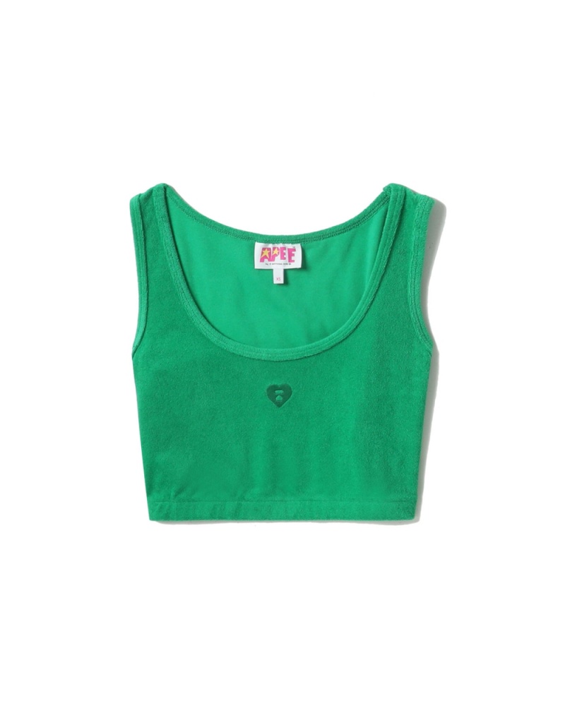 Chamarras Bape Towelling crop tank Mujer Turquesa | 748-ASWGOZ