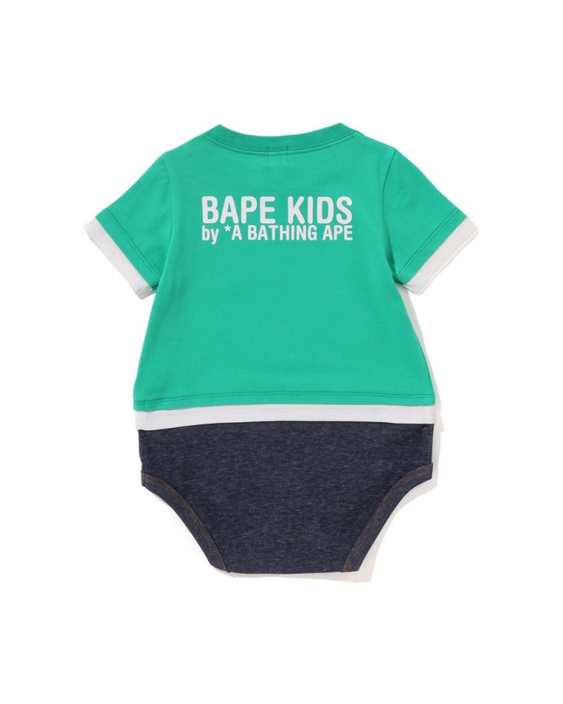 Conjuntos Bape Babies Baby Milo Face Layered Niños Verdes Claro | 234-AJMZUD