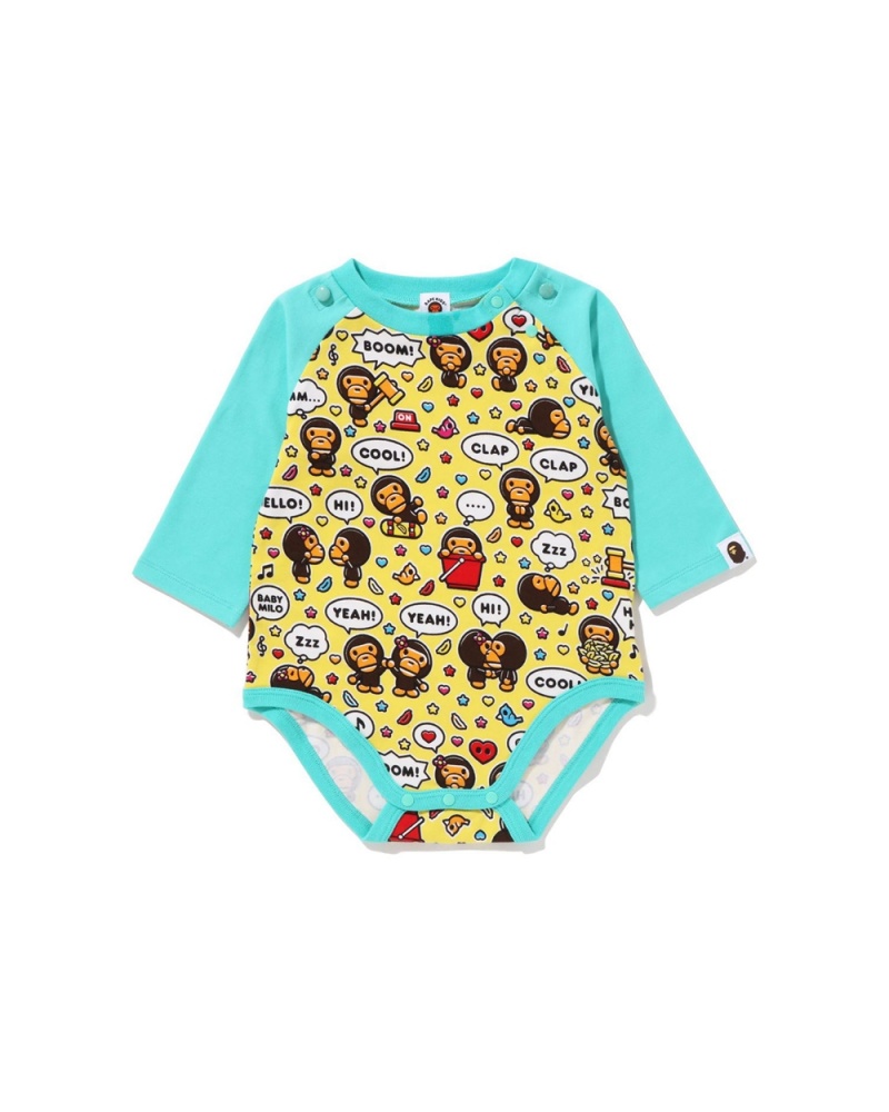 Conjuntos Bape Baby Milo Speech Balloon Bib Niños Verde Menta | 673-IUMQJH