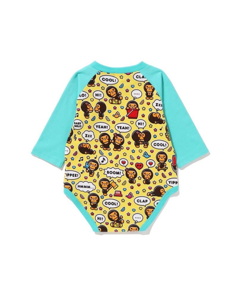 Conjuntos Bape Baby Milo Speech Balloon Bib Niños Verde Menta | 673-IUMQJH