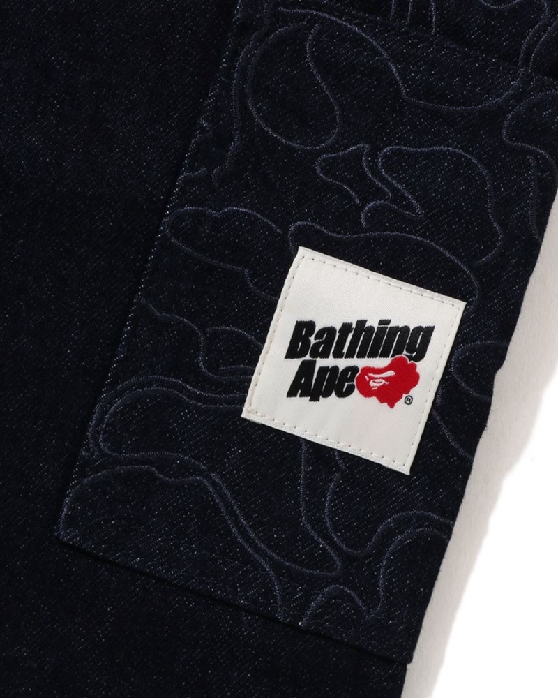 Jeans Bape Line Patch Denim Double Knee Trabajo Hombre Azul Marino Azules | 489-TWACLE