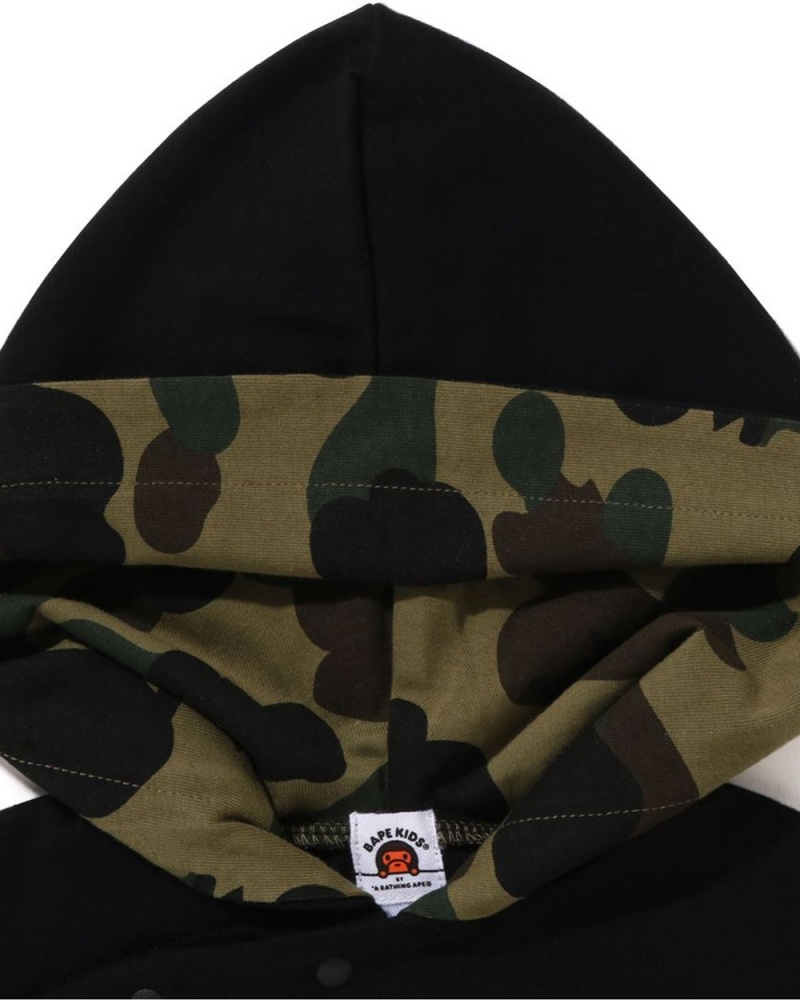 Mono Bape Babies 1st College Layered Hoodie Niños Negros | 248-IYBEOC