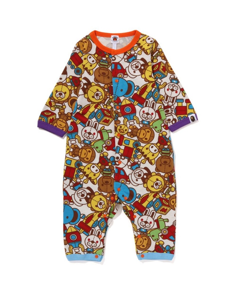 Mono Bape Babies Baby Milo Toy Box Rompers Niños Creme | 260-OWCMVR