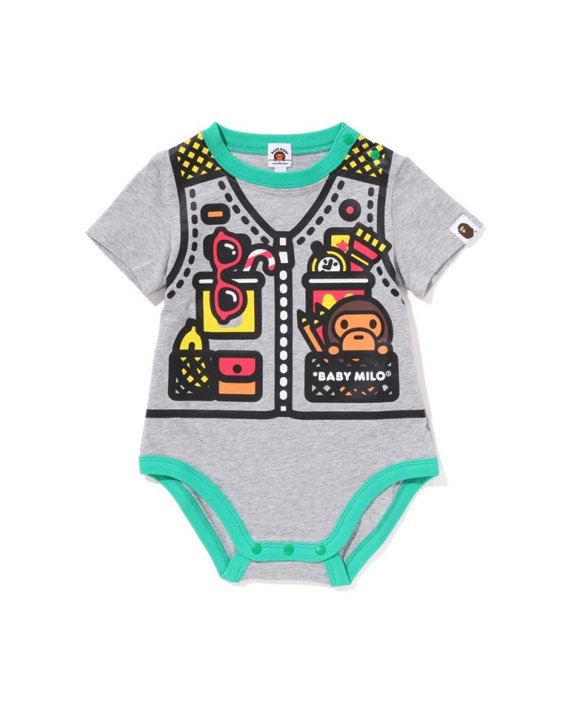 Mono Bape Babies Baby Milo Vest Print Niños Grises | 675-WJDXEZ