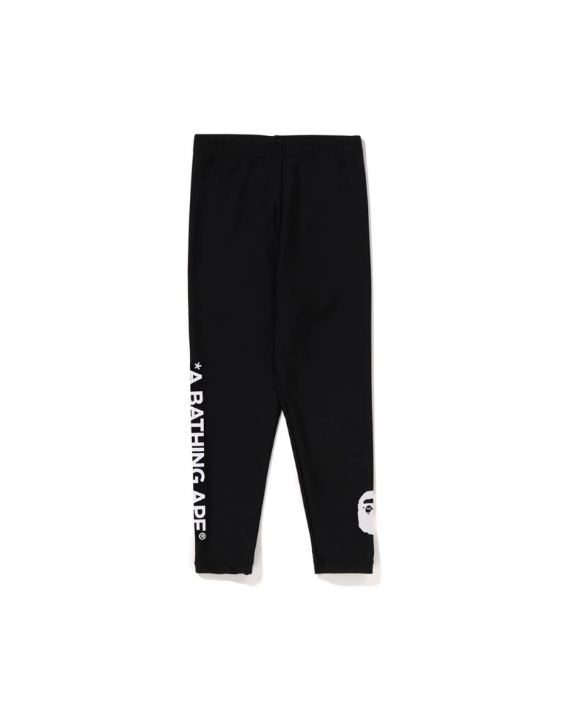 Pantalones Bape Ape Head Swim Leggings Niños Negros | 518-NDHCFU