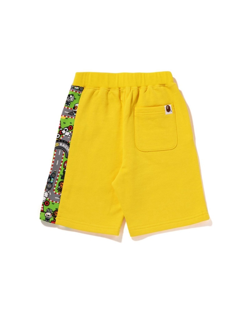 Pantalones Bape Baby Milo Carreras Sweat Shorts Niños Azules Amarillos | 420-WZUOHL