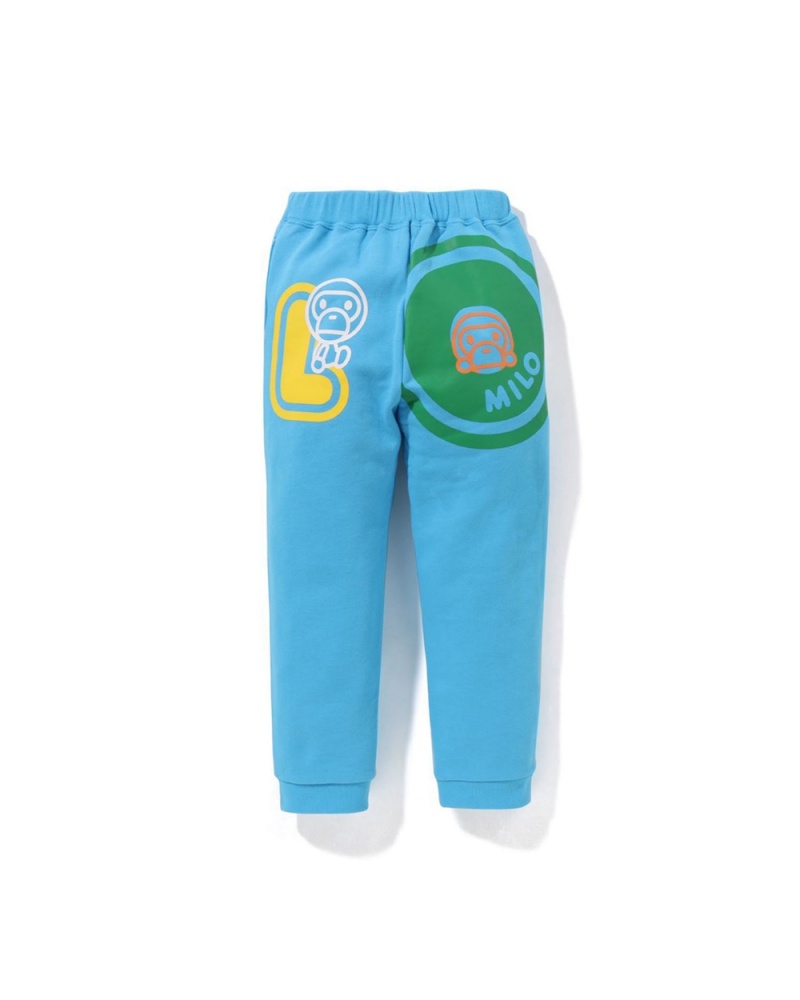 Pantalones Bape Baby Milo Font Sweat Niños Azules | 628-OZCJER