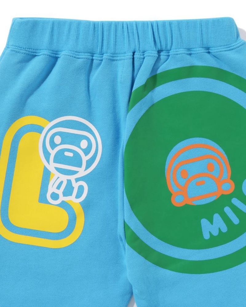 Pantalones Bape Baby Milo Font Sweat Niños Azules | 628-OZCJER