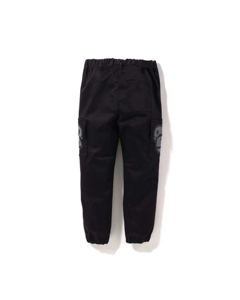 Pantalones Bape Baby Milo Side Pocket Face Niños Negros | 138-MHOGVY