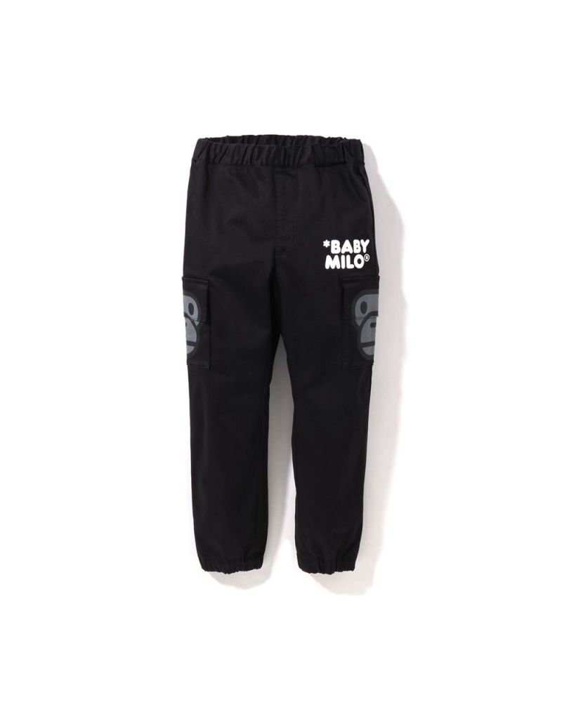 Pantalones Bape Baby Milo Side Pocket Face Niños Negros | 138-MHOGVY