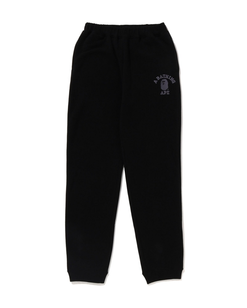 Pantalones Bape College embroidery sweat Jr Niños Negros | 325-RUGFMZ