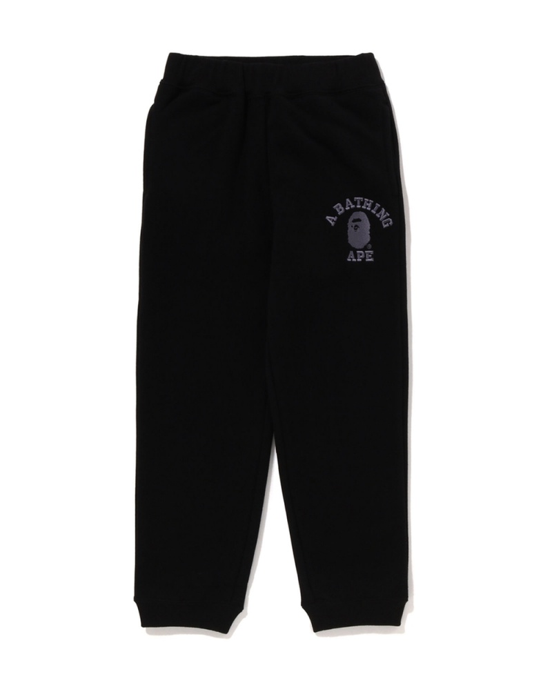 Pantalones Bape College embroidery sweat Niños Negros | 791-YFGPOD