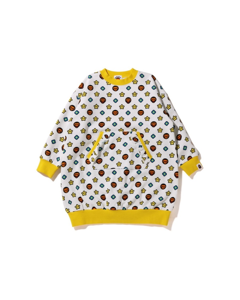 Pantalones Bape Milo Monogram Loose Fit Onepiece Niños Blancos | 407-GLSNWE