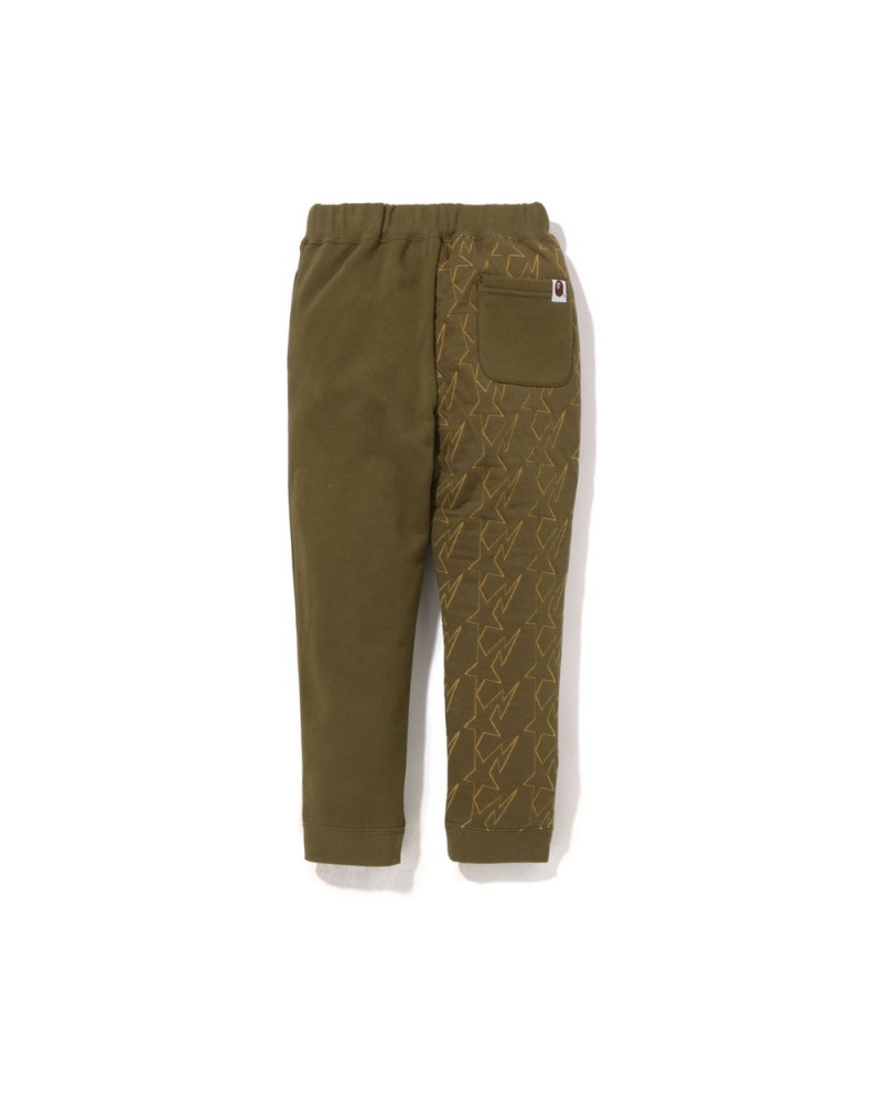 Pantalones Bape STA Quilting Sweat Niños Verdes | 235-TRXYWL