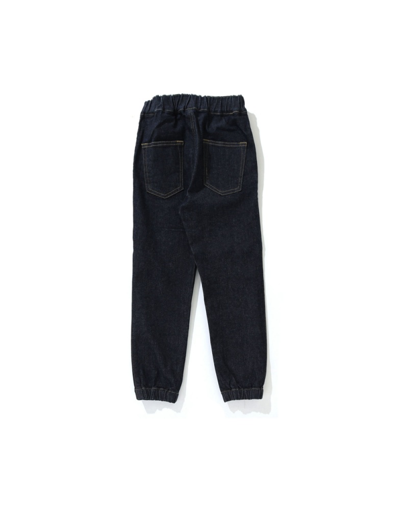 Pantalones Bape Shark Denim Jogger Niños Azules | 830-VTCXOD