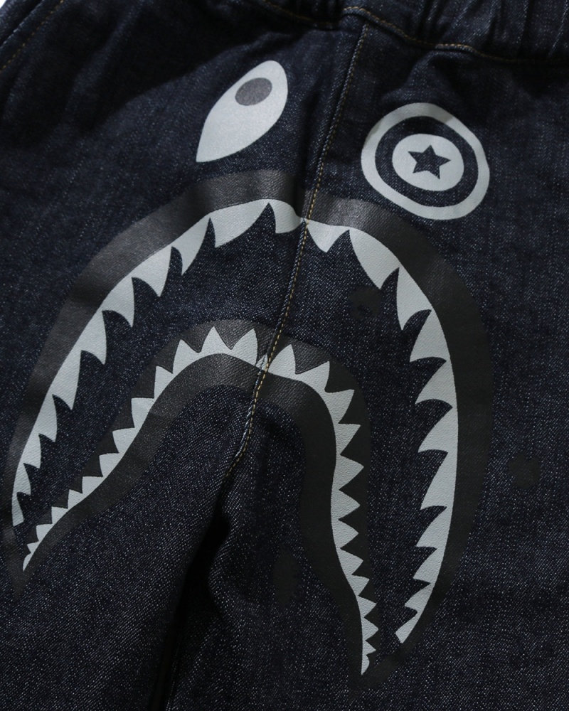 Pantalones Bape Shark Denim Jogger Niños Azules | 830-VTCXOD