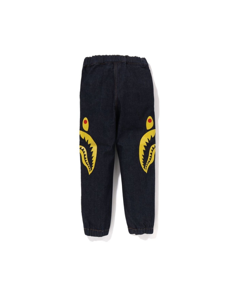 Pantalones Bape Side Shark Jogger Denim Niños Azules | 635-XIDSGO