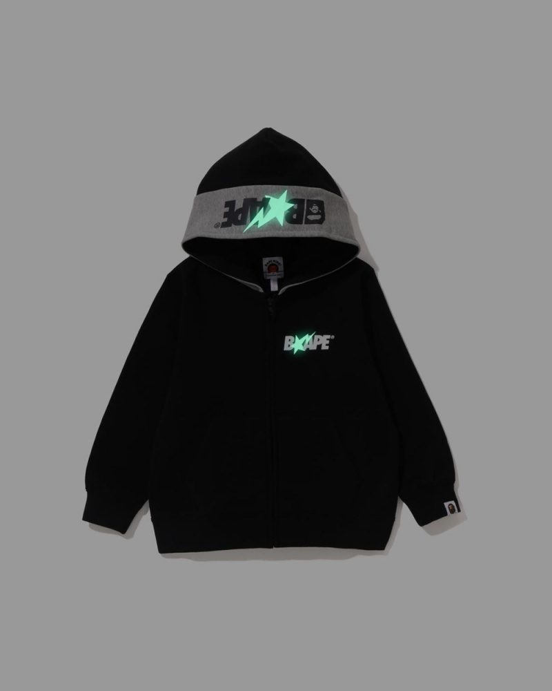 Ropa De Abrigo Bape Zip Hoodie Niños Negros | 308-FYPMXS