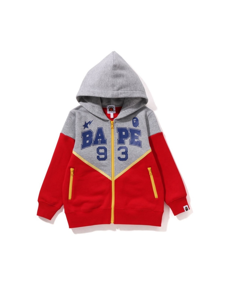 Ropa De Abrigo Bape Zip Hoodie Niños Rojos Claro | 940-POMECJ